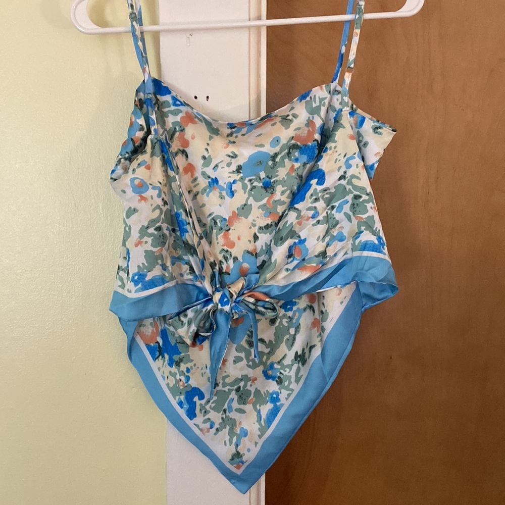 Cloud Ten Printed Silky Scarf Tank Top - Picture 2 of 9